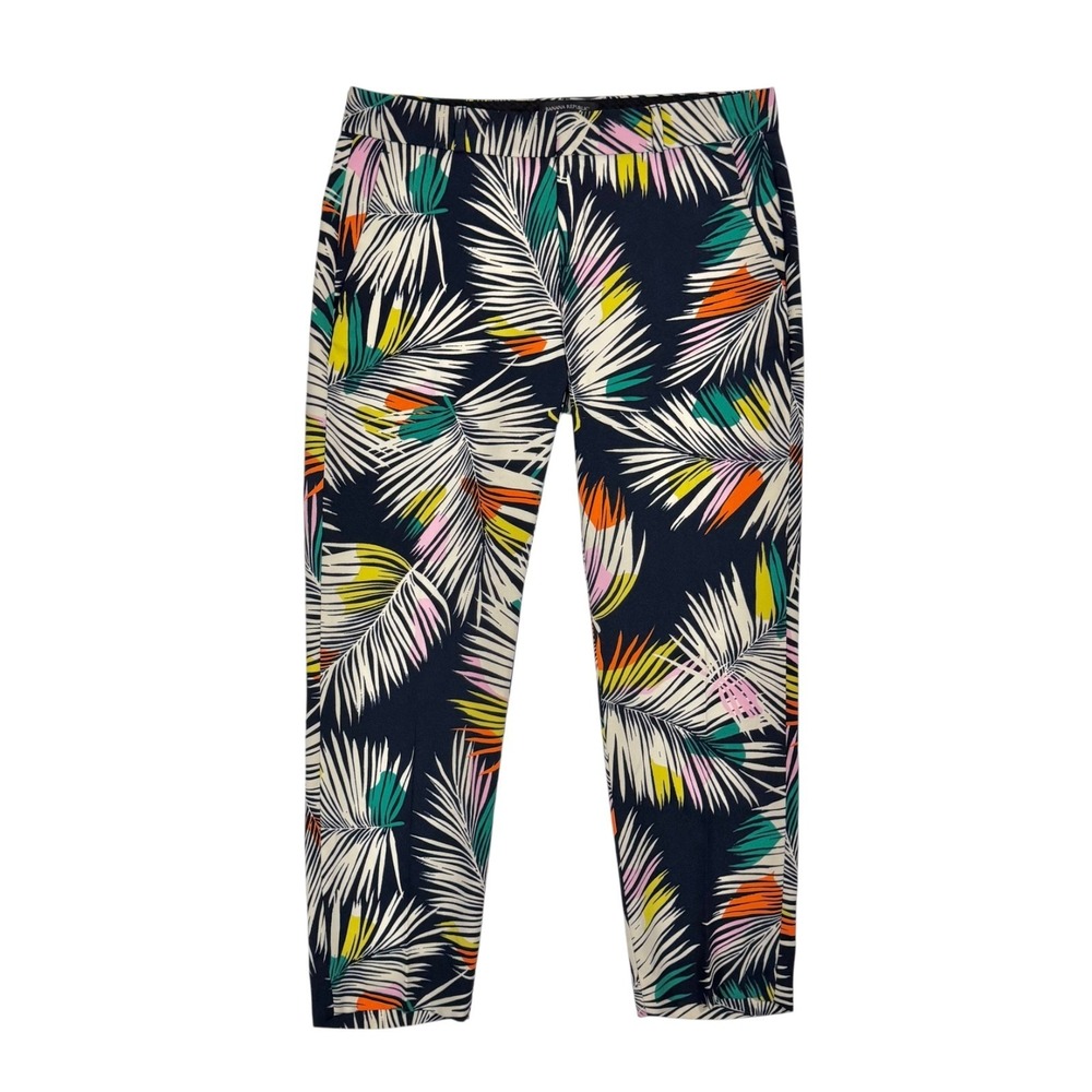 Banana Republic Avery Tropical Palm Print Crepe Ankle Pants Size 6 Resort Summer